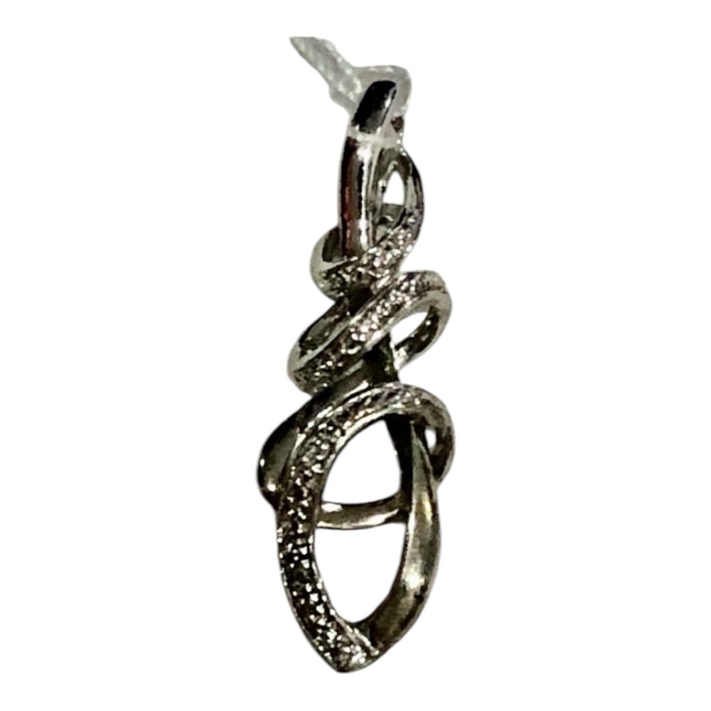 Zales Stearling Silver with Diamonds Swirl Infinity Pendant